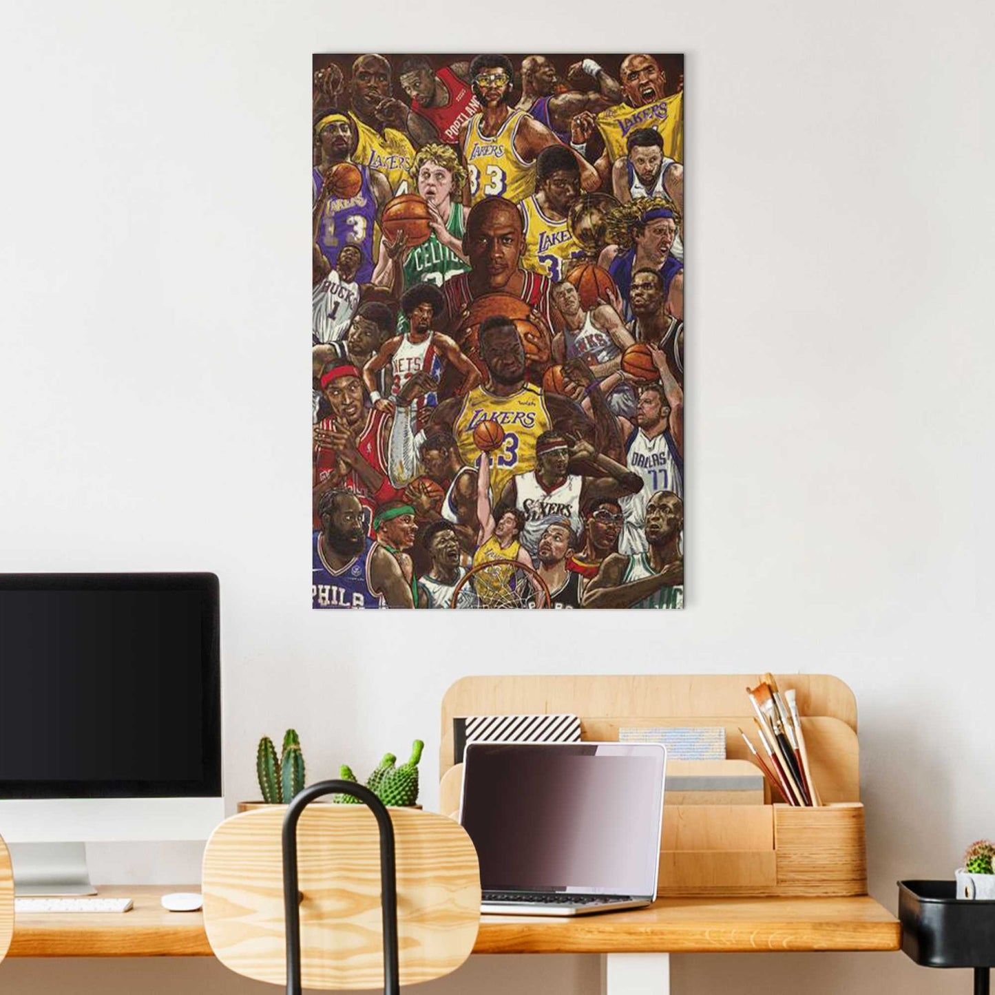 Painting Basketball Superstars 90x60