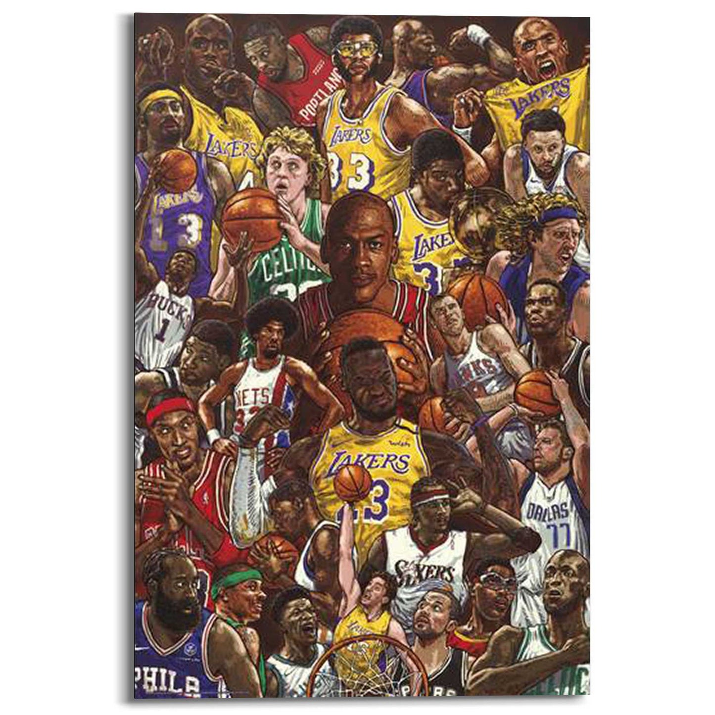 Painting Basketball Superstars 90x60