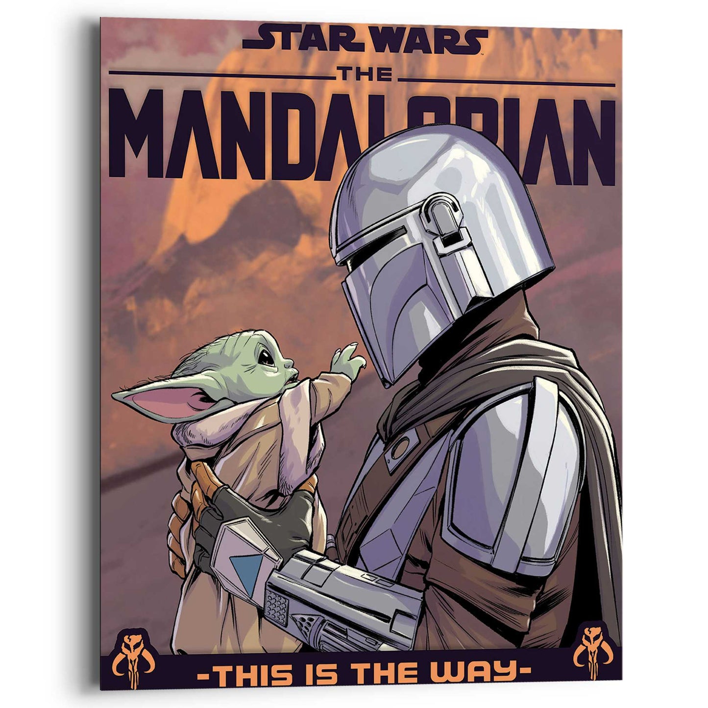 Painting Star Wars The Mandalorian - hello little one 50x40