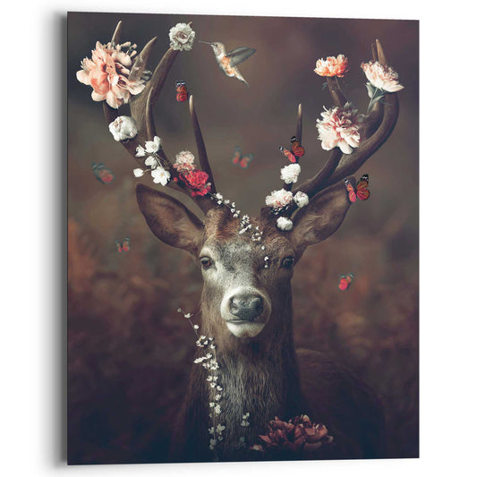 Painting Fauna Flora Deer 50x40