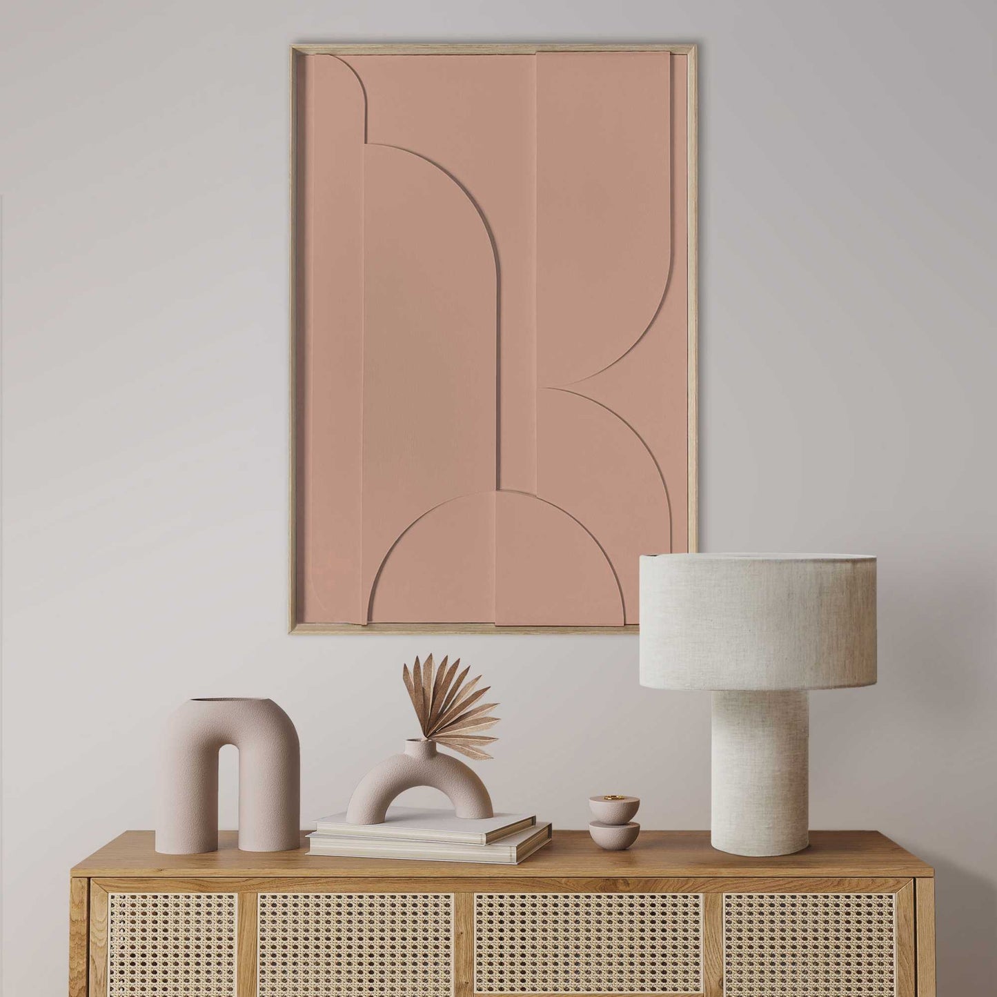 Handmade 3D Art Round Shapes - terra/nude 70x50