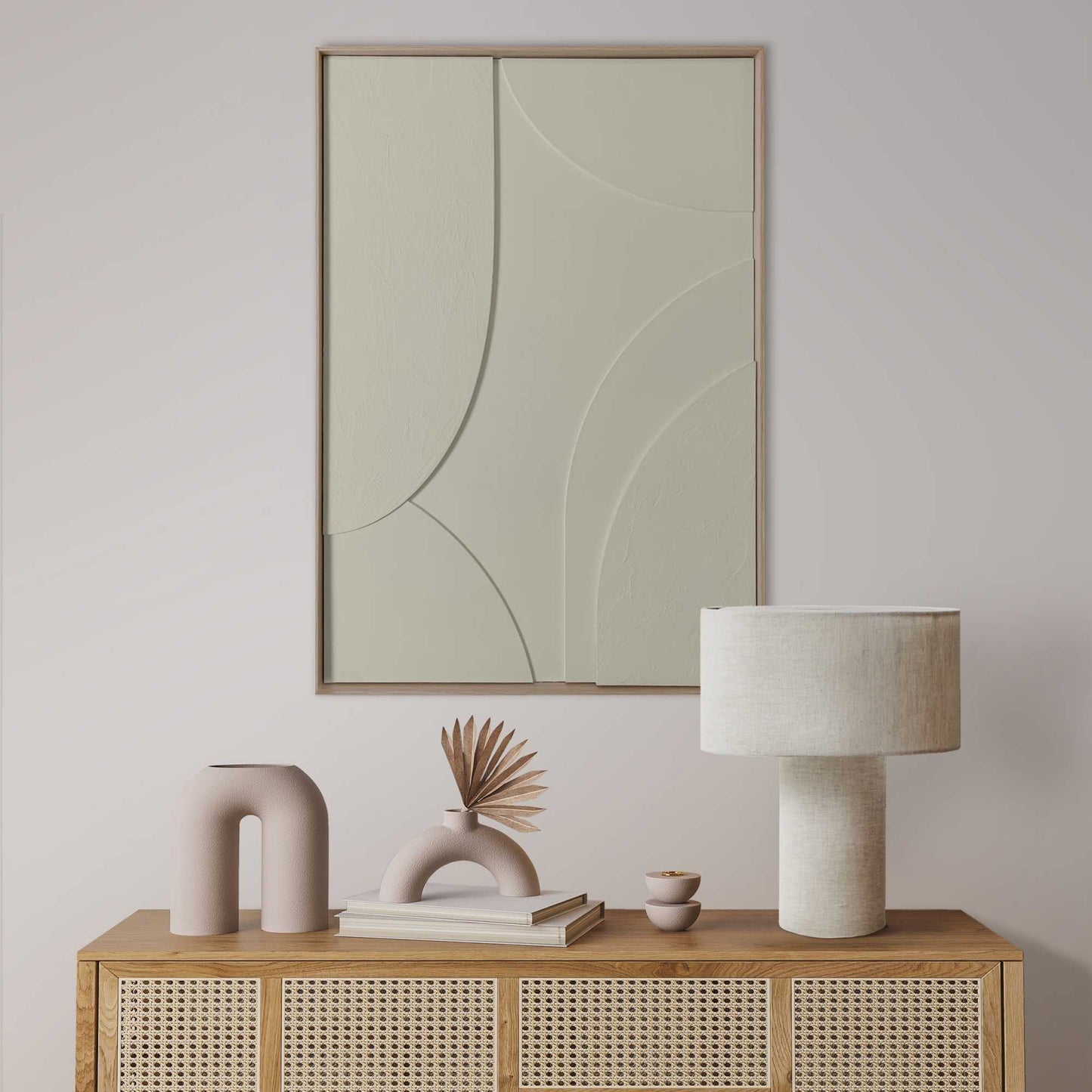 Handmade 3D Art Layers - sage green 70x50