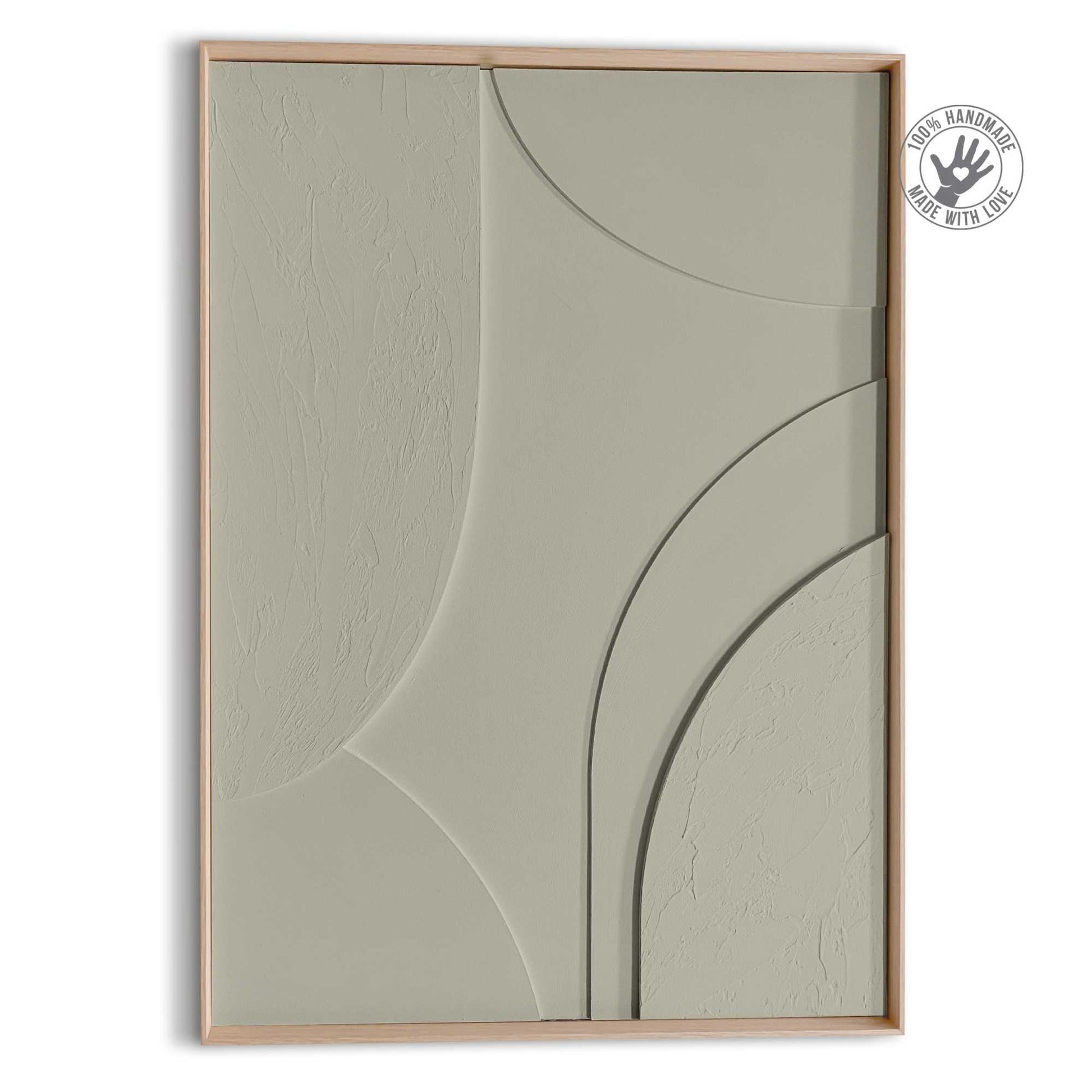 Handmade 3D Art Layers - sage green 70x50
