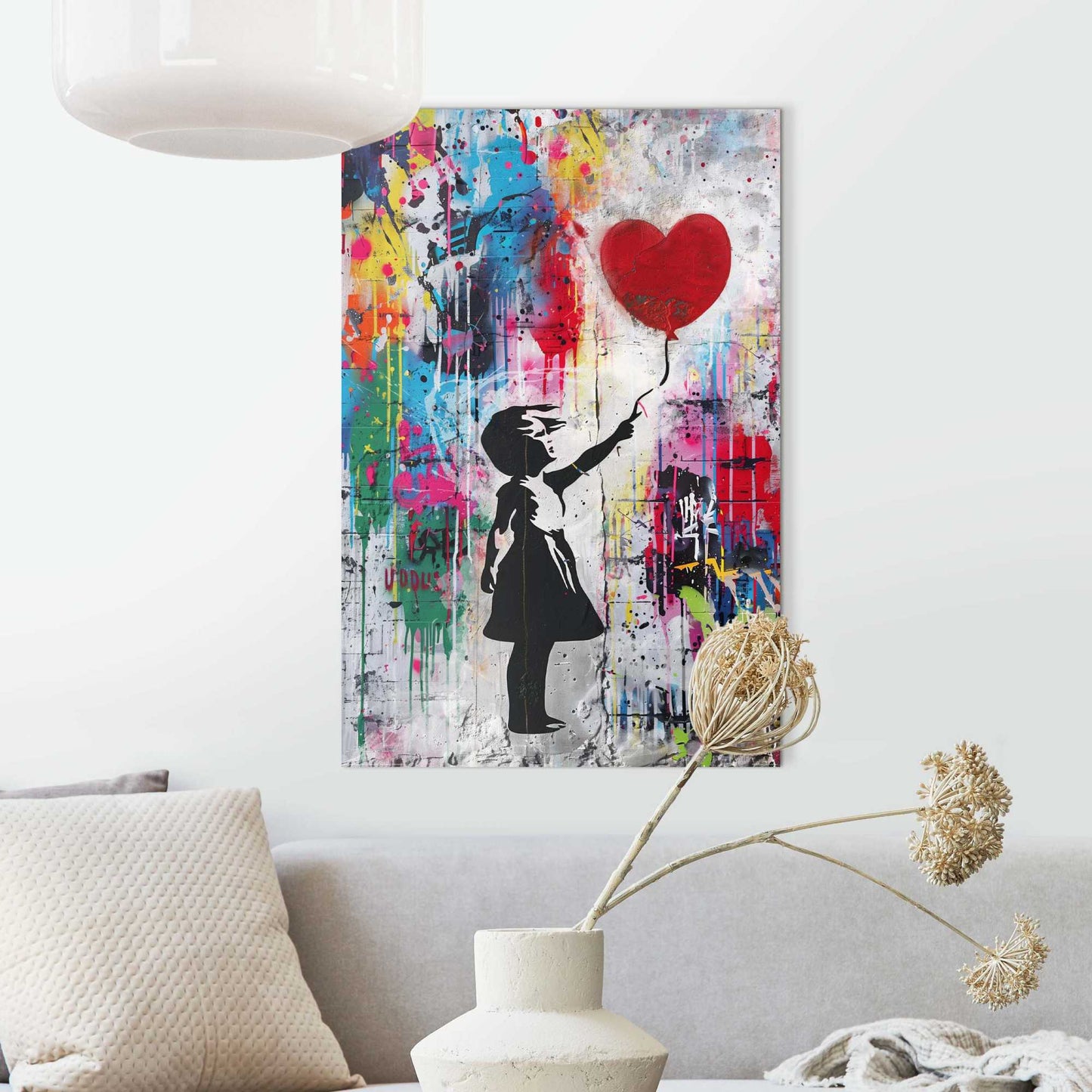 Behangcirkel Banksy - Meisje met de Ballon - vliesbehang/zelfklevend Behangcirkel Banksy - Meisje met de Ballon - vliesbehang/zelfklevend