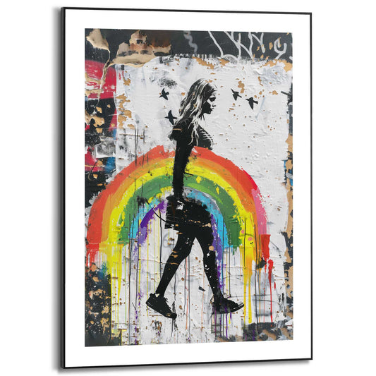 Framed in Black Love Rain Girl 70x50