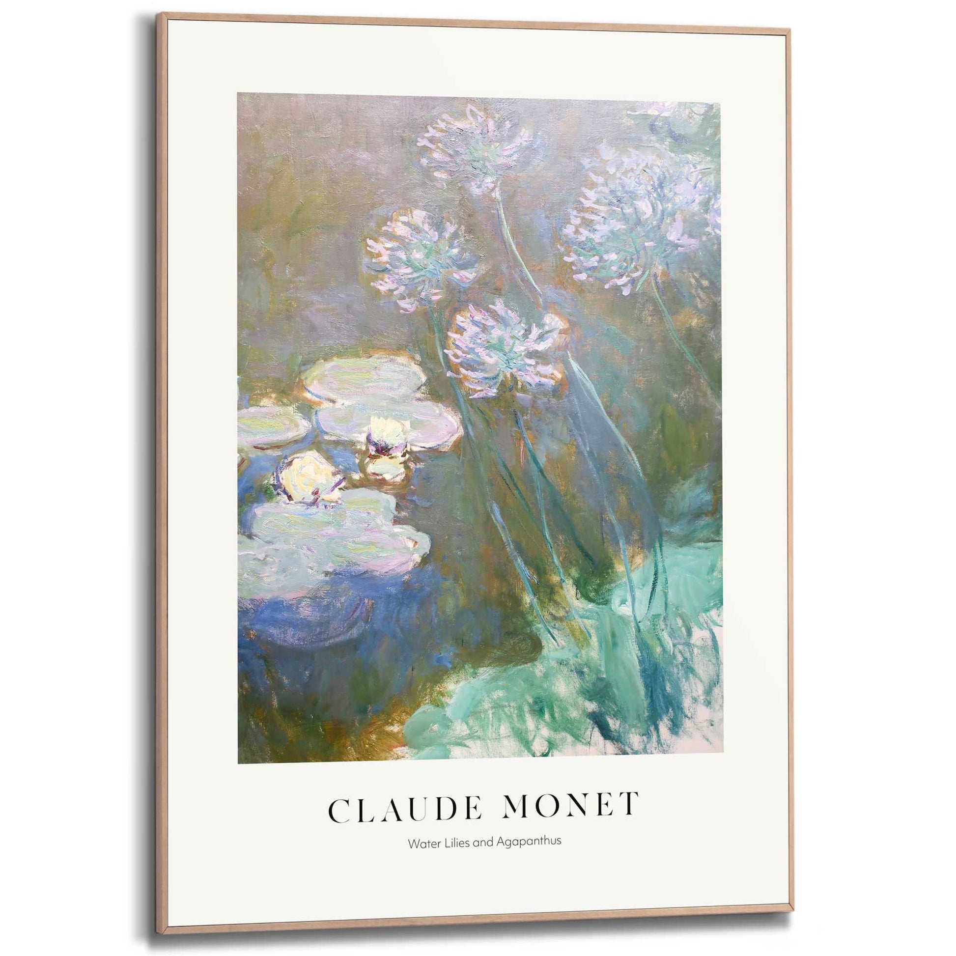 Framed in Wood Claude Monet - waterlilies I 70x50