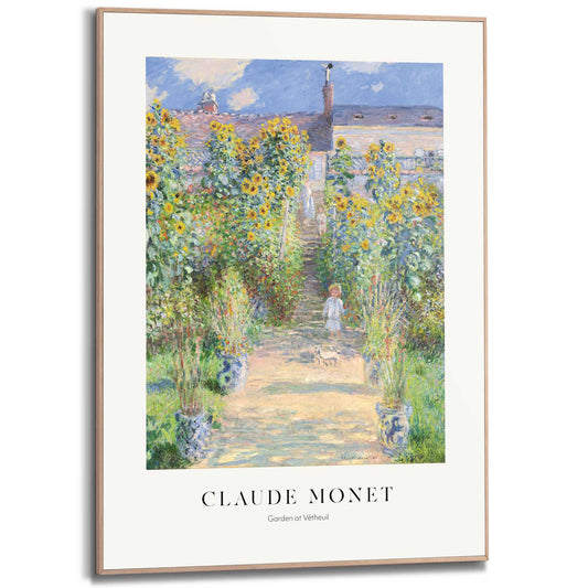 Framed in Wood Claude Monet - path in Monet's garden 70x50