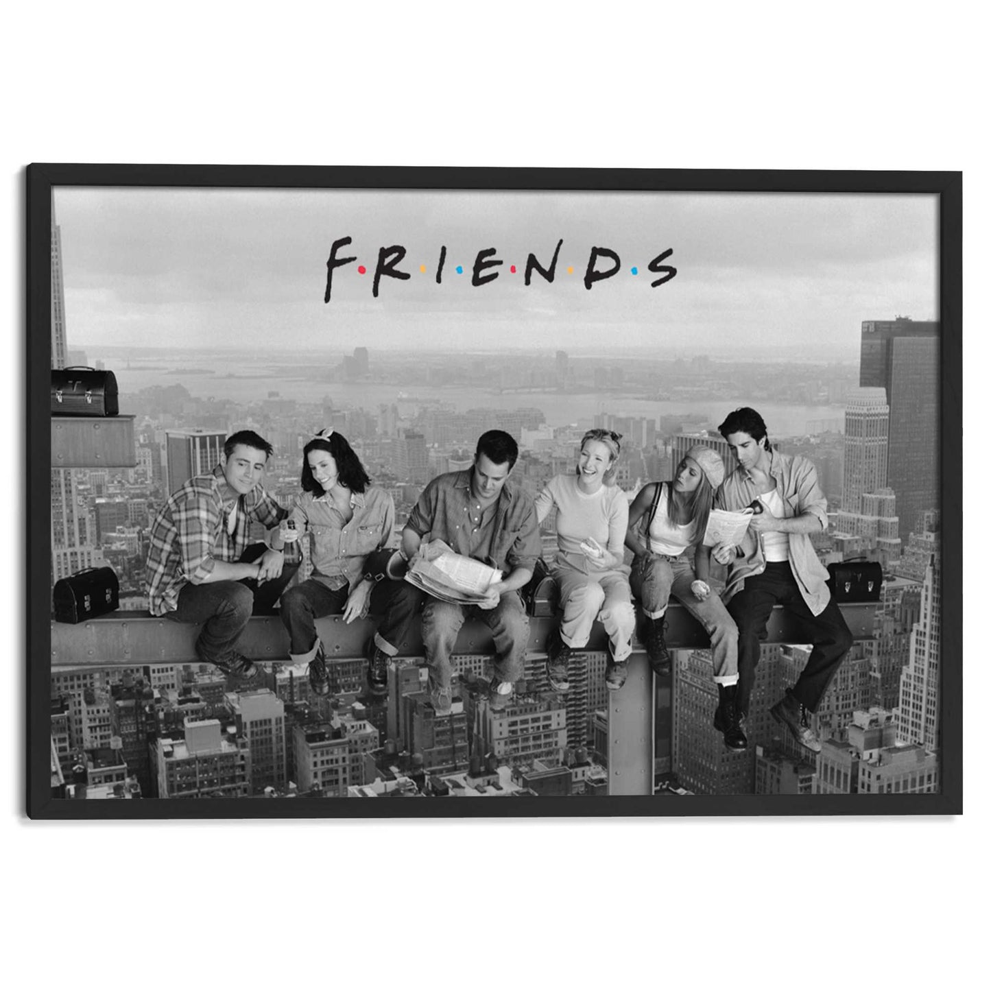 Framed poster Friends - lunch at a skyscraper 63x94