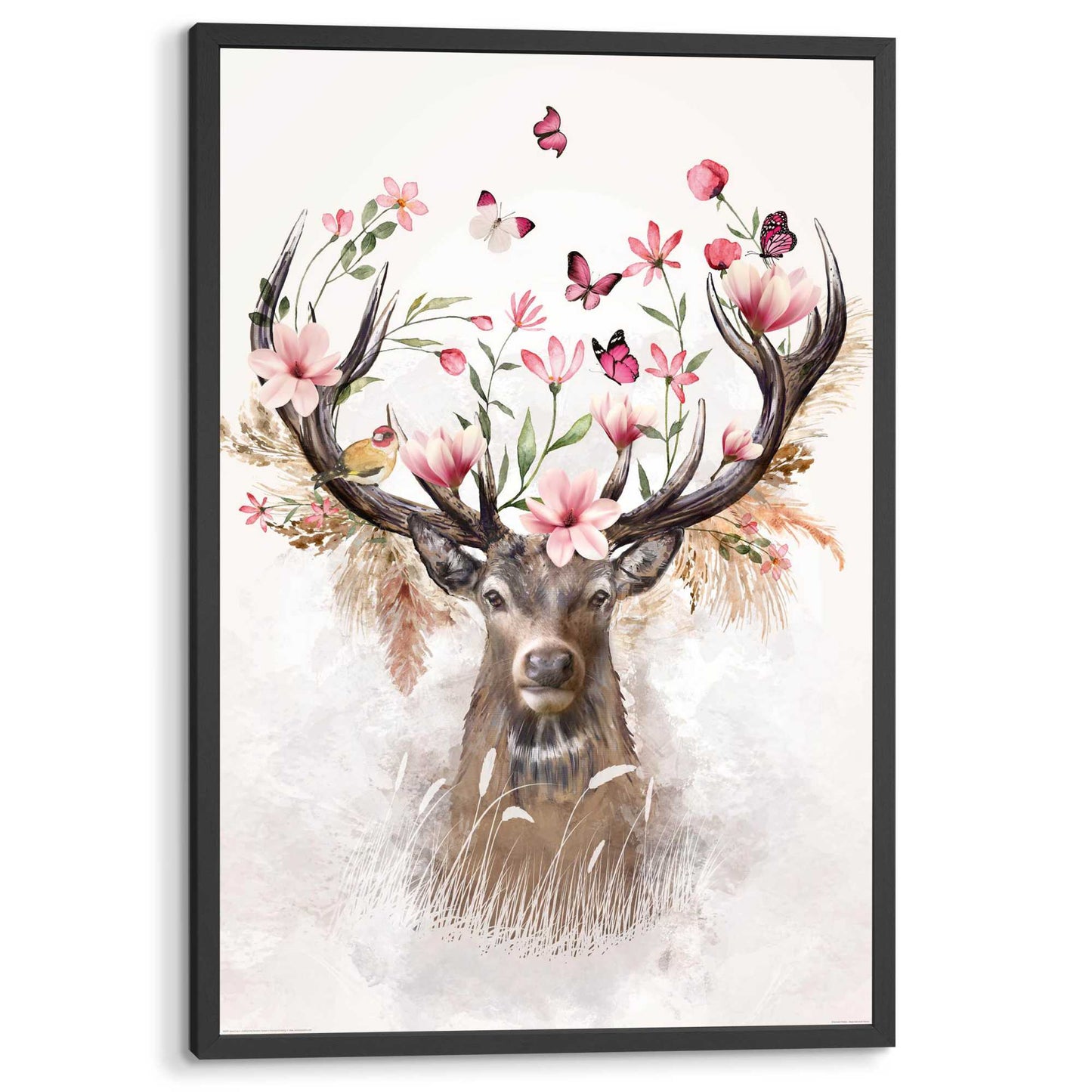 Framed poster Soft Deer 94x63