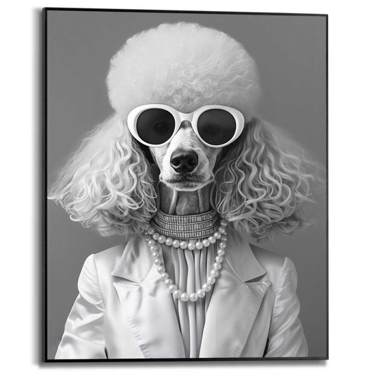 Framed in Black Poodle Coco 50x40