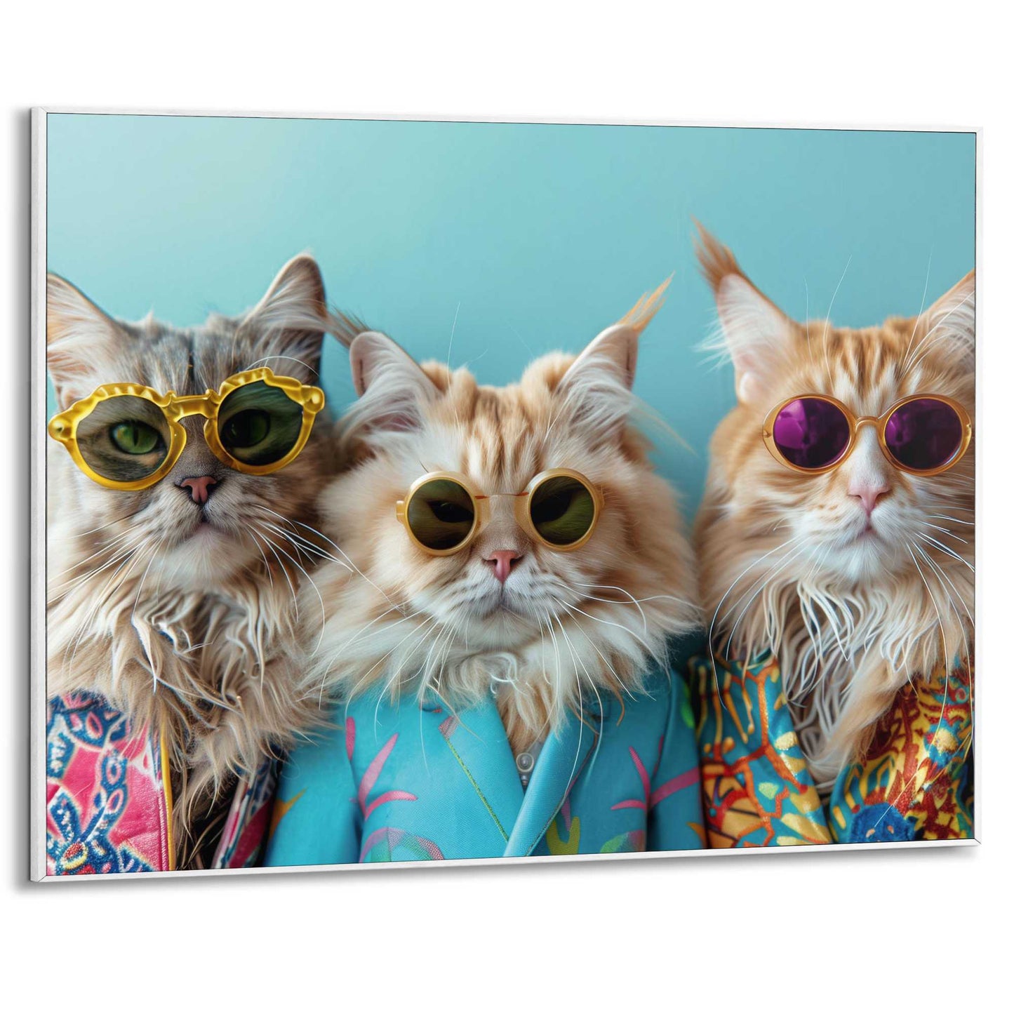 Framed in White Cat Band 50x70
