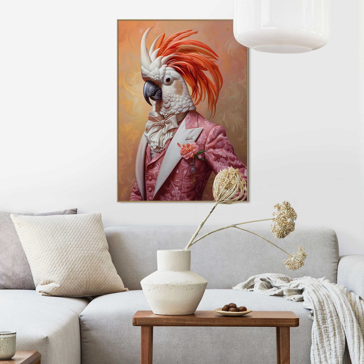 Framed in Wood Cockatoo Portrait 70x50