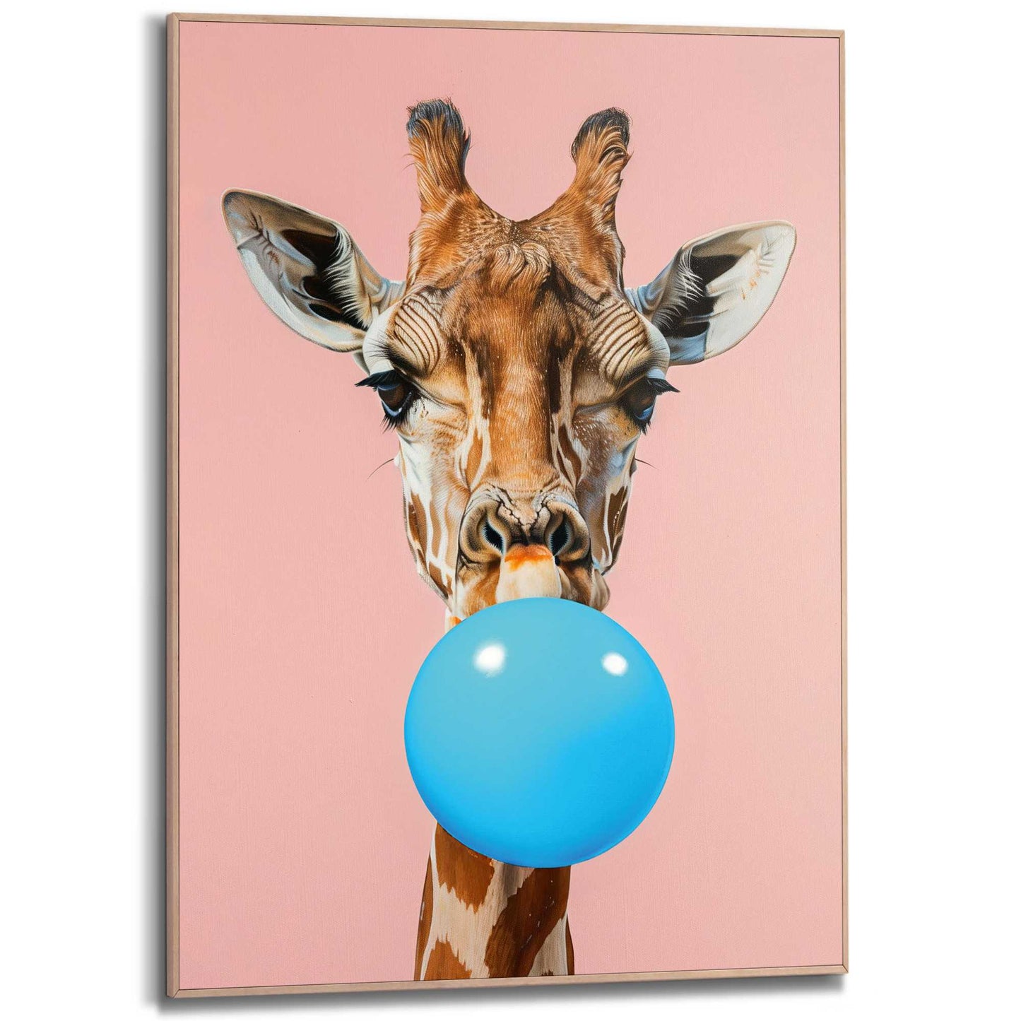 Framed in Wood Giraffe Gum 70x50