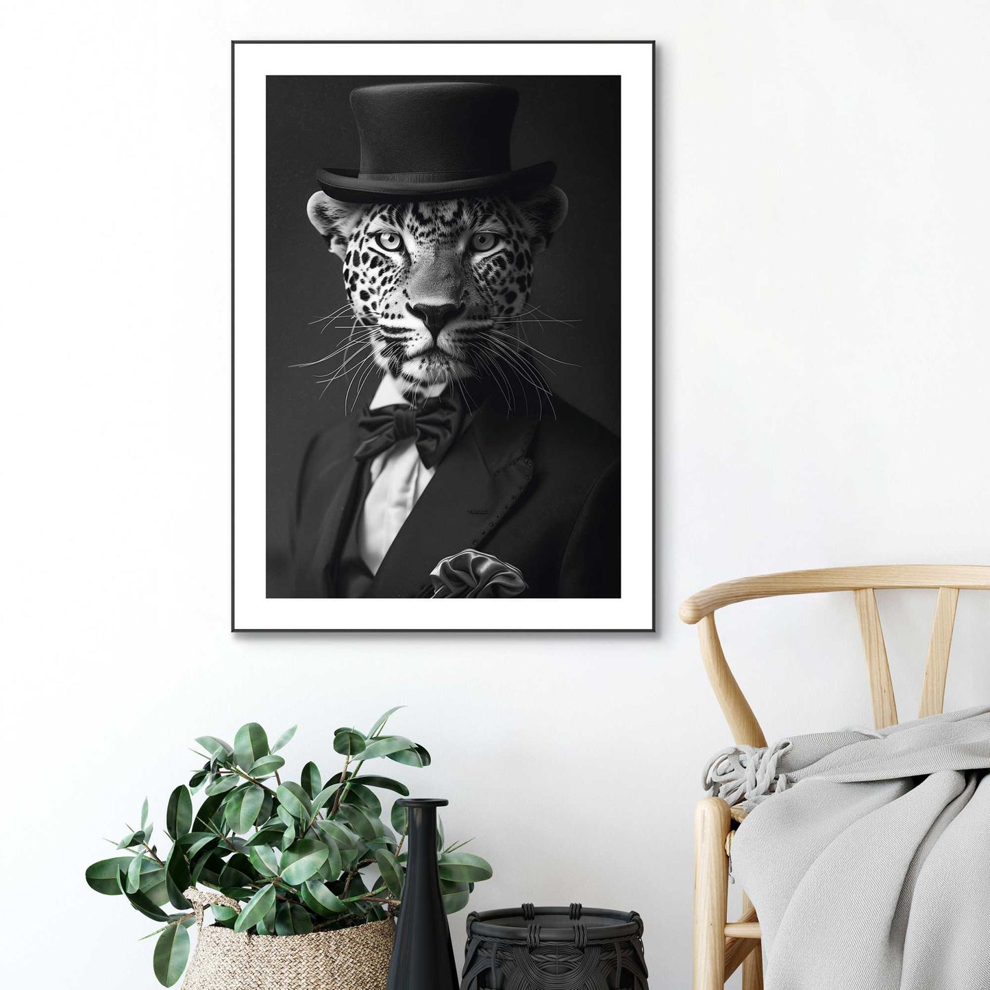 Framed in Black Panther Suit 70x50