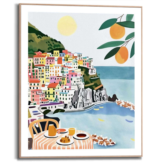 Framed in Wood Amalfi Coast 50x40