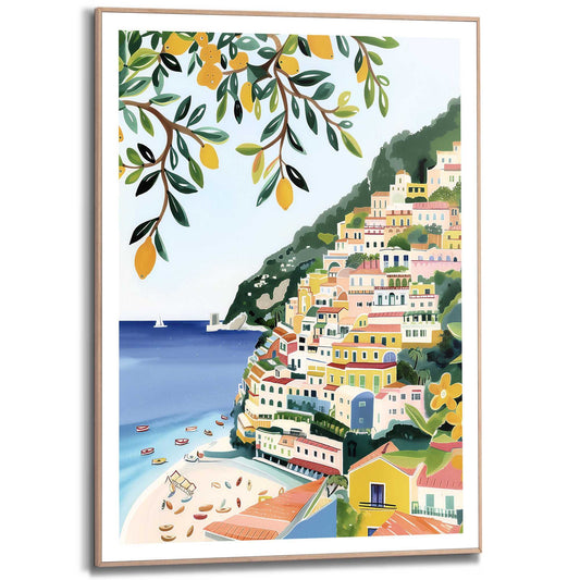 Framed in Wood Holiday Coast 70x50