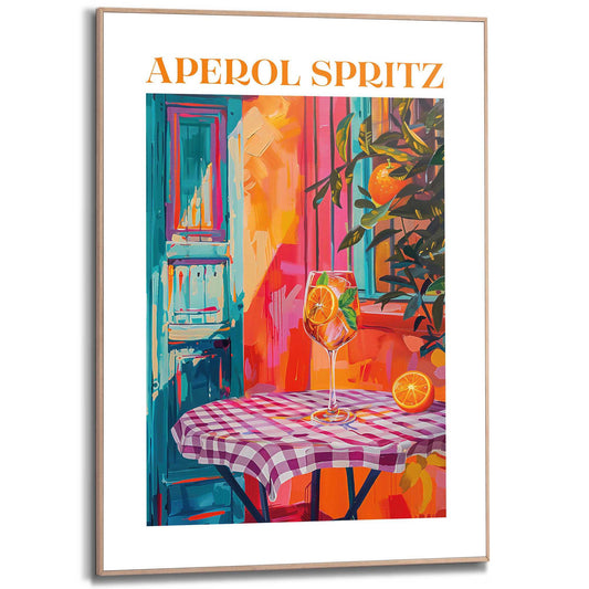Framed in Wood Aperol Summer Setting 70x50