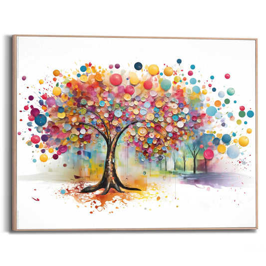 Framed in Wood Colour Tree 40x50