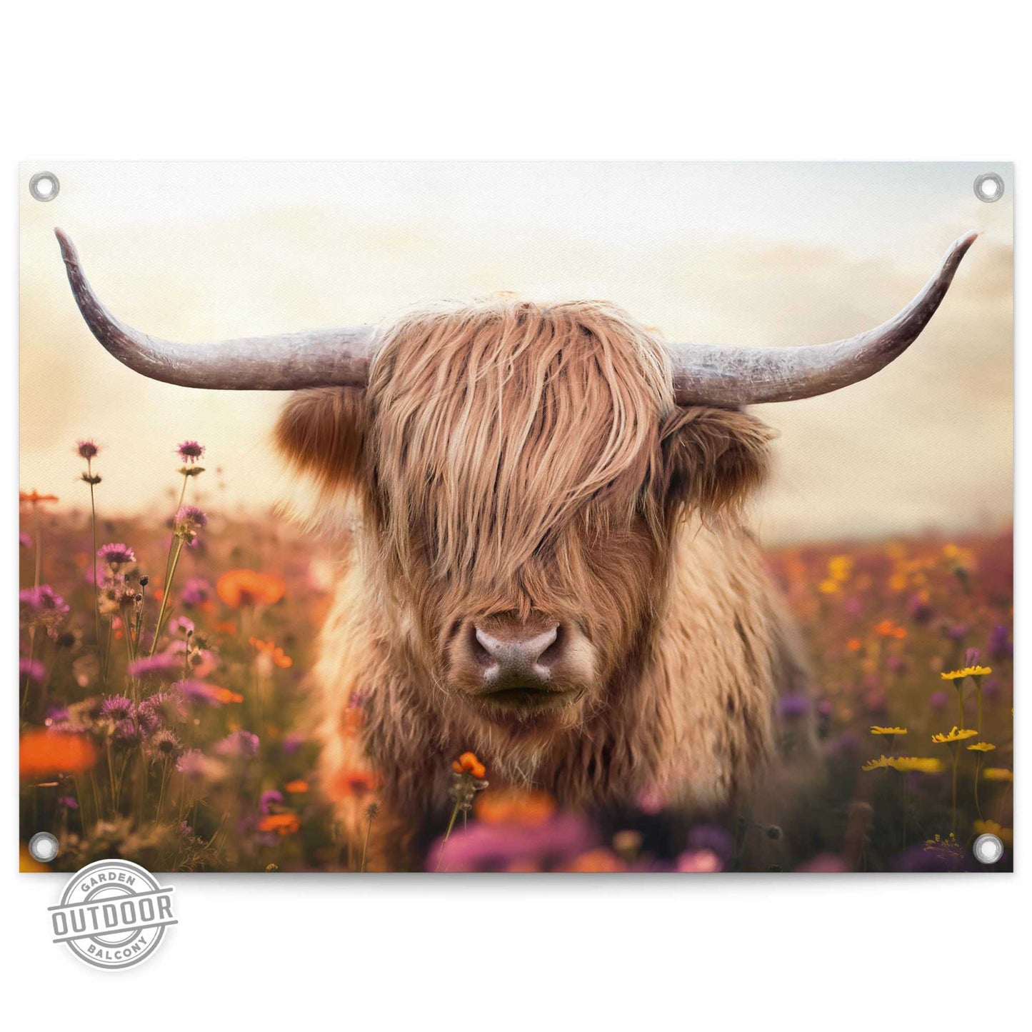 Outdoor Art Flower Field Highlander 50x70