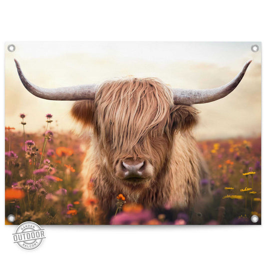 Outdoor Art Flower Field Highlander 50x70