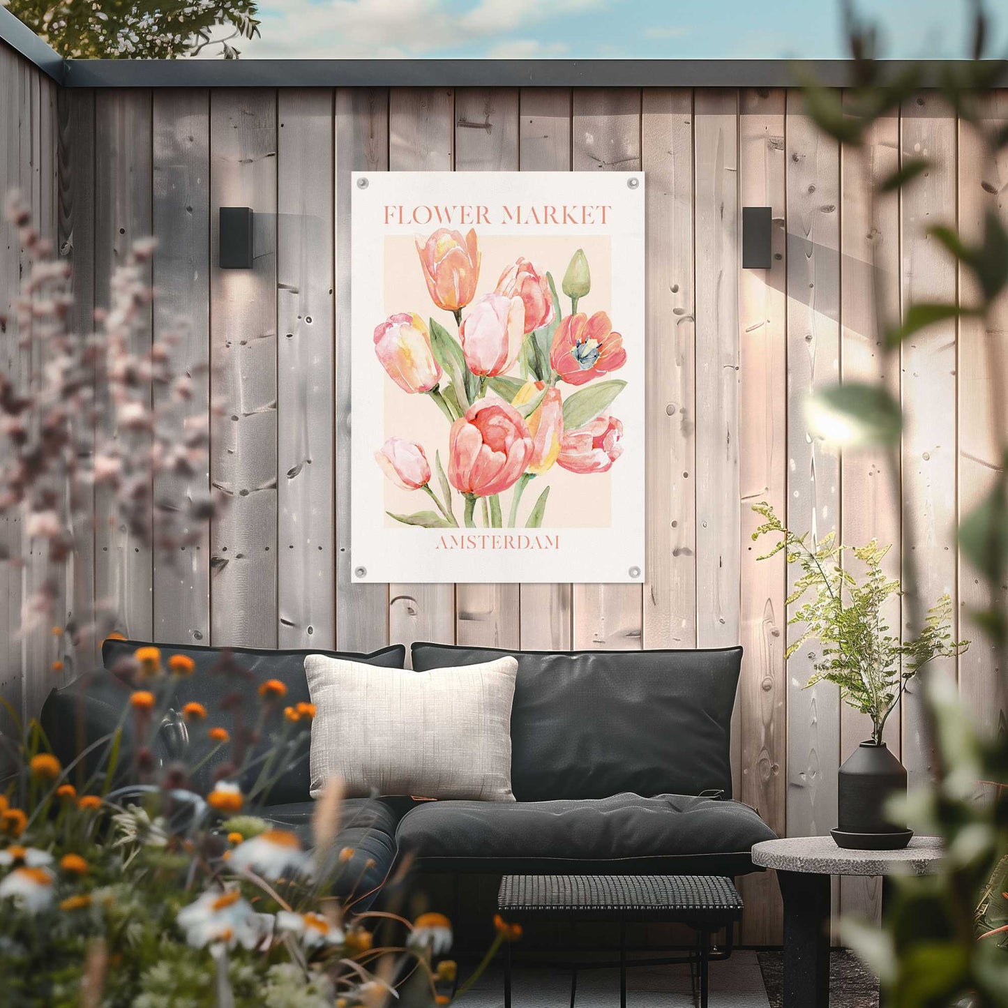 Outdoor Art Tulip Market Amsterdam 70x50