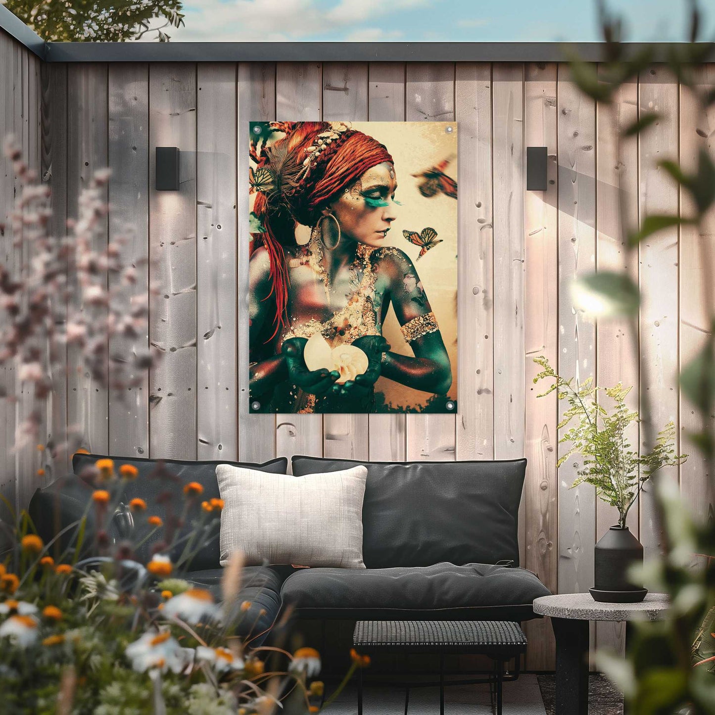 Outdoor Art Boho Butterfly Woman 70x50