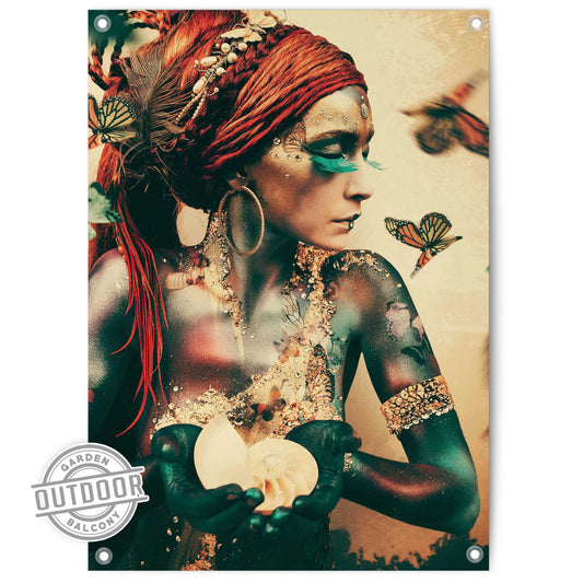 Outdoor Art Boho Butterfly Woman 70x50