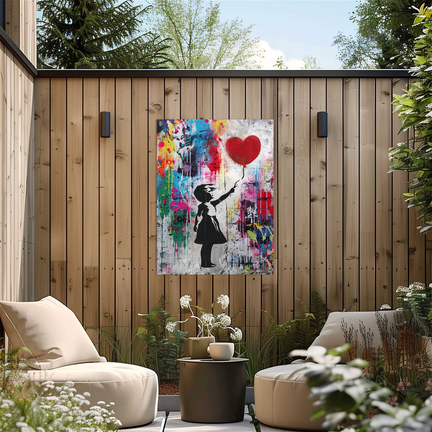 Outdoor Art Balloon Girl Colourful 70x50