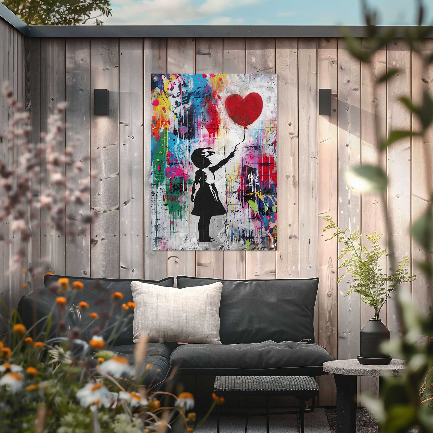 Outdoor Art Balloon Girl Colourful 70x50