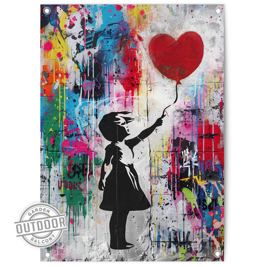 Outdoor Art Balloon Girl Colourful 70x50