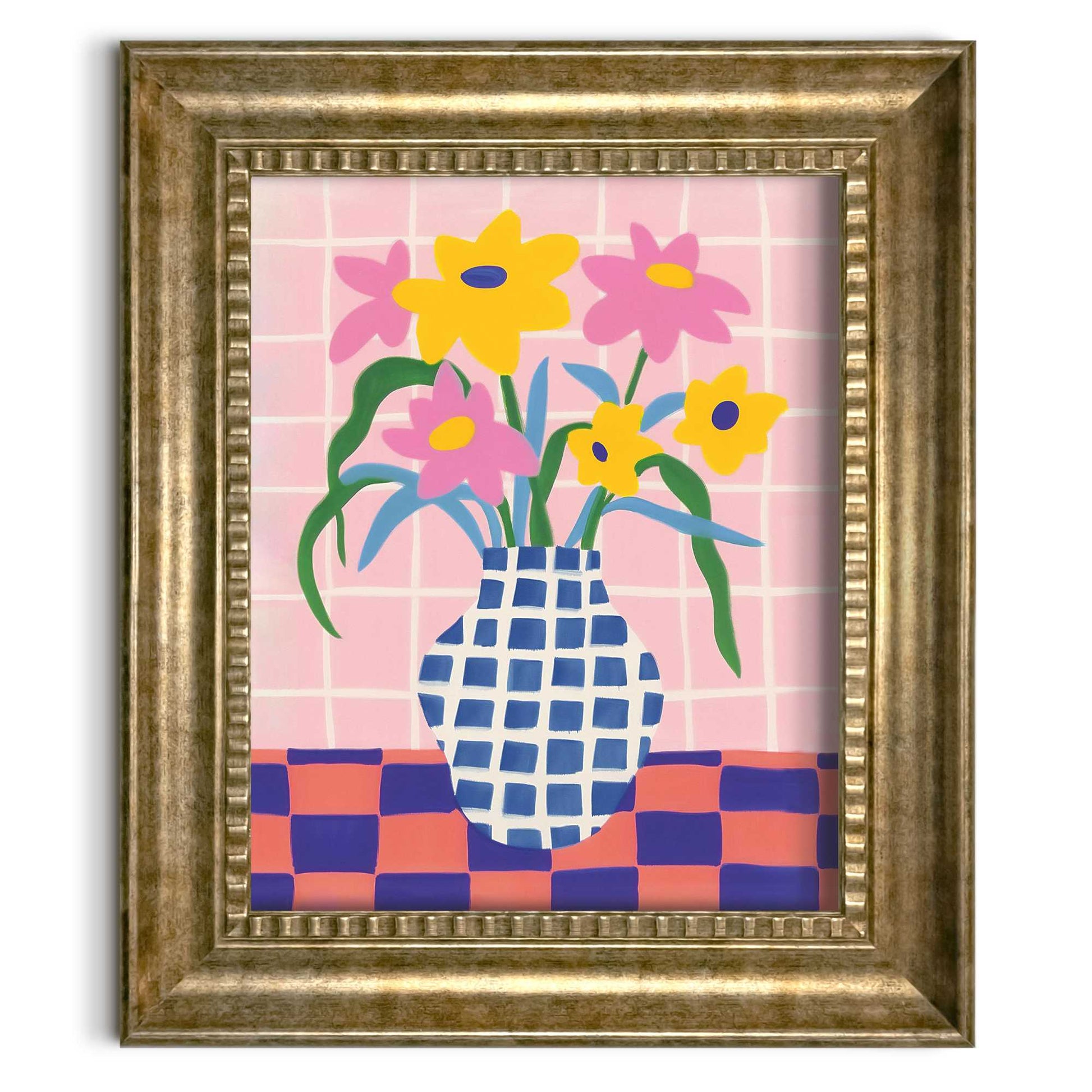 Stylish print in baroque frame Spring Illustrations I 65x55