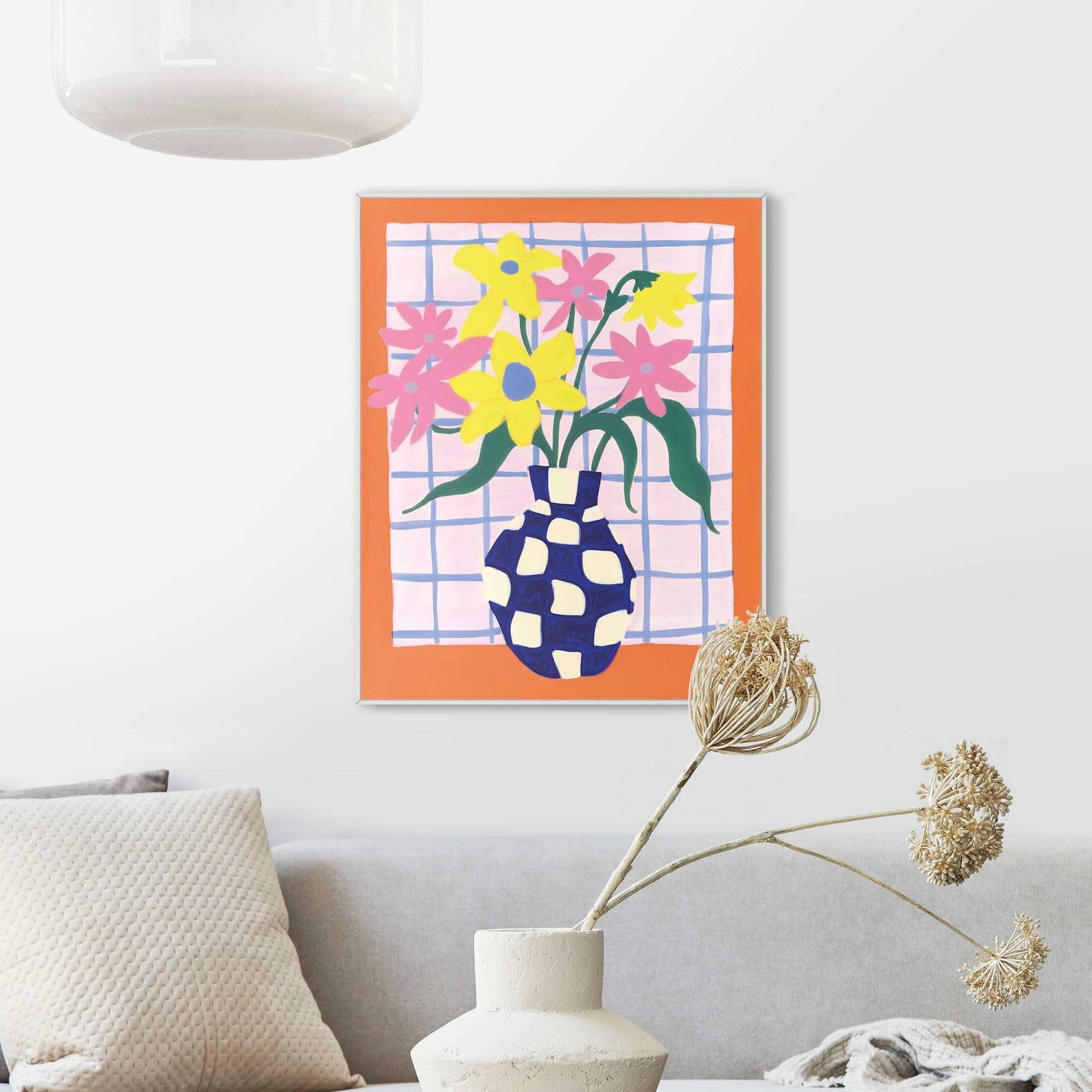 Framed in White Spring Vase 50x40