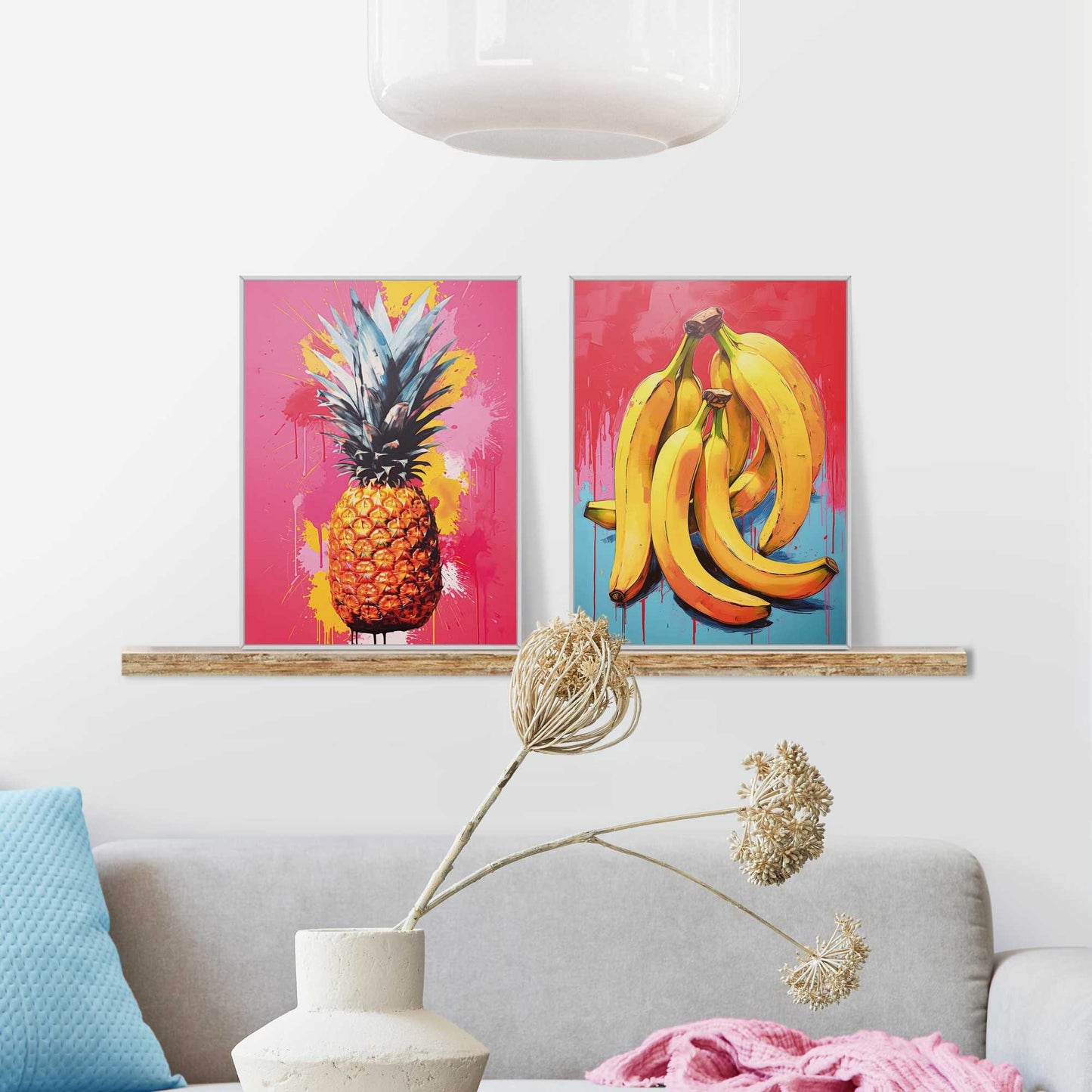Framed in White Fruit Set 40x30