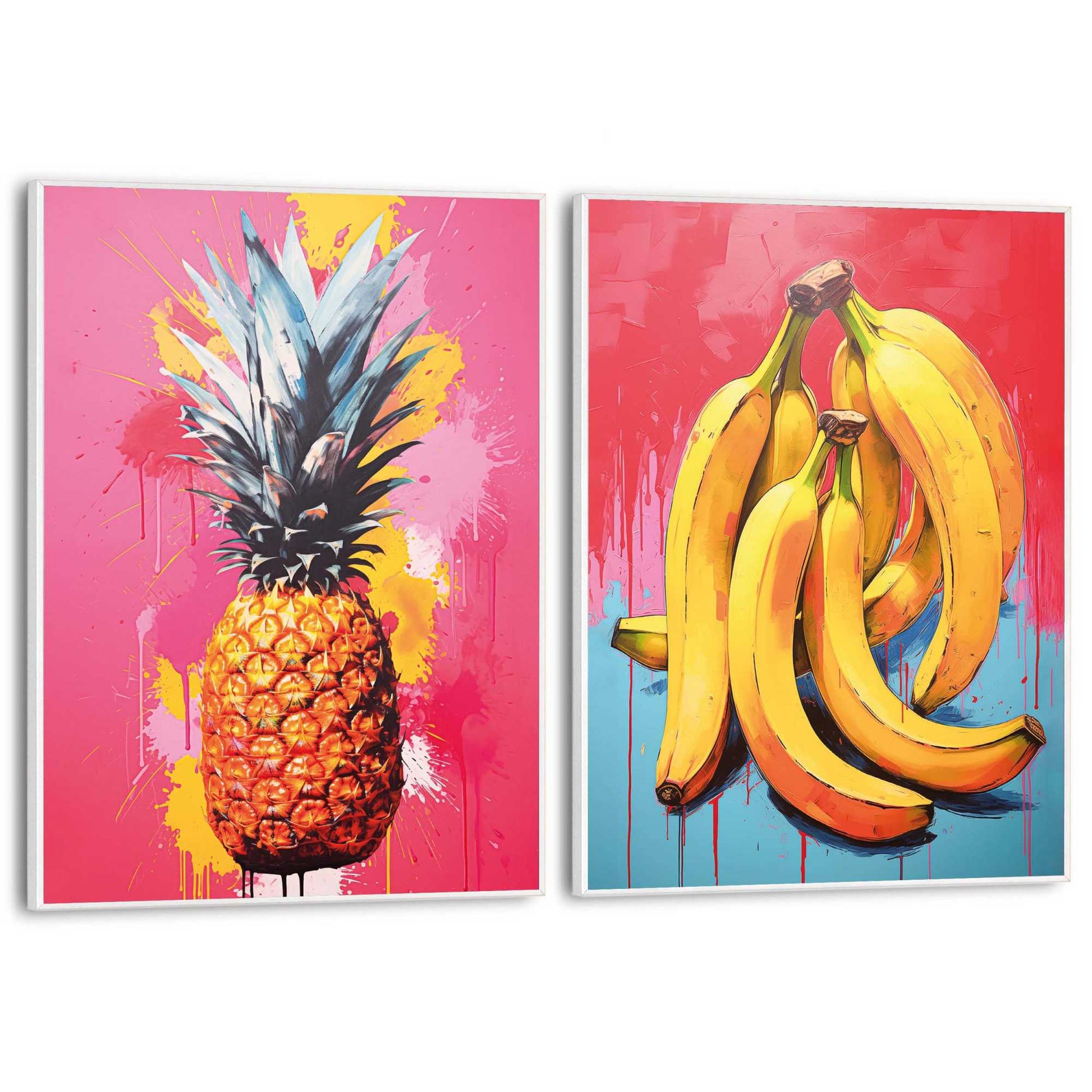 Framed in White Fruit Set 40x30