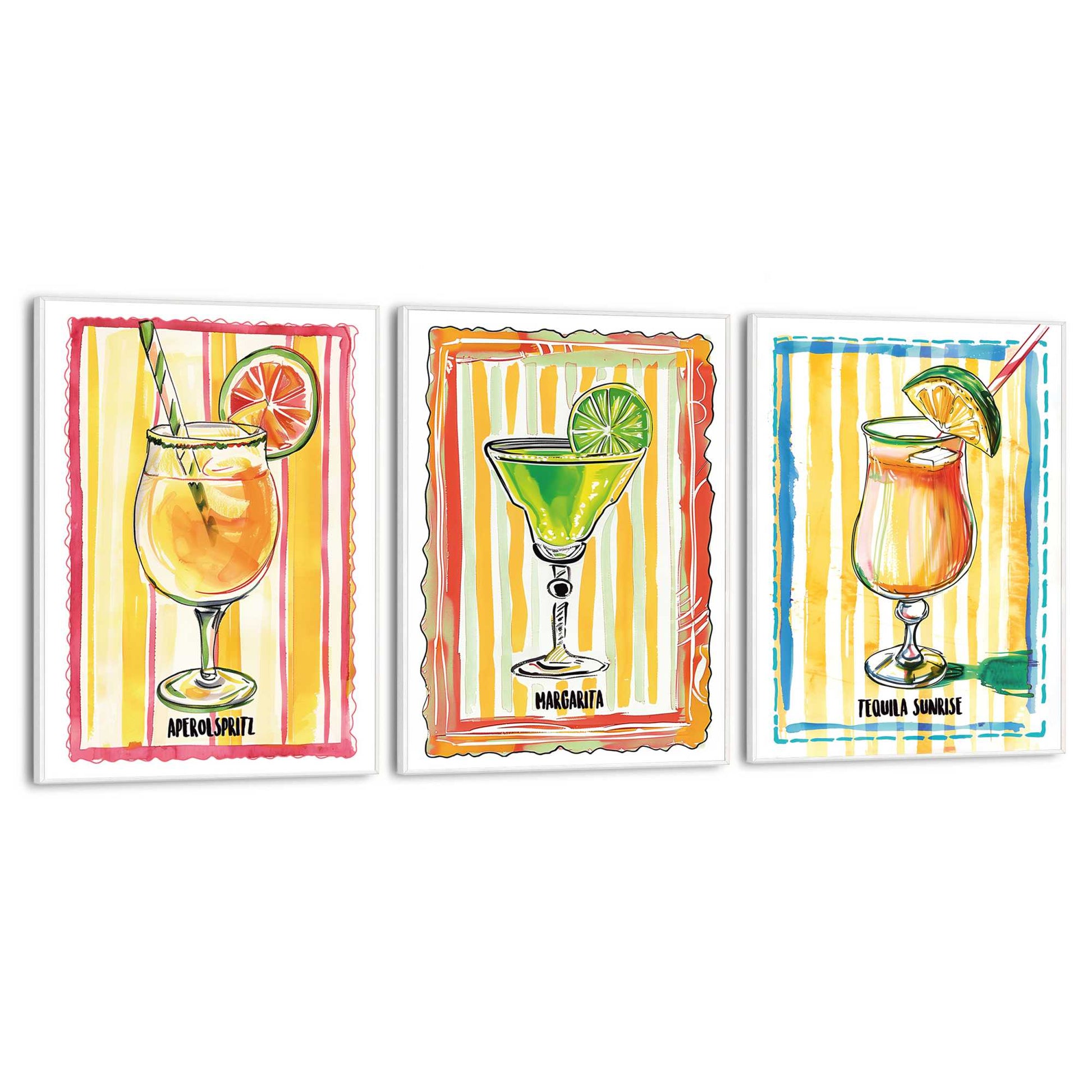 Framed in White Cocktail Set 40x30