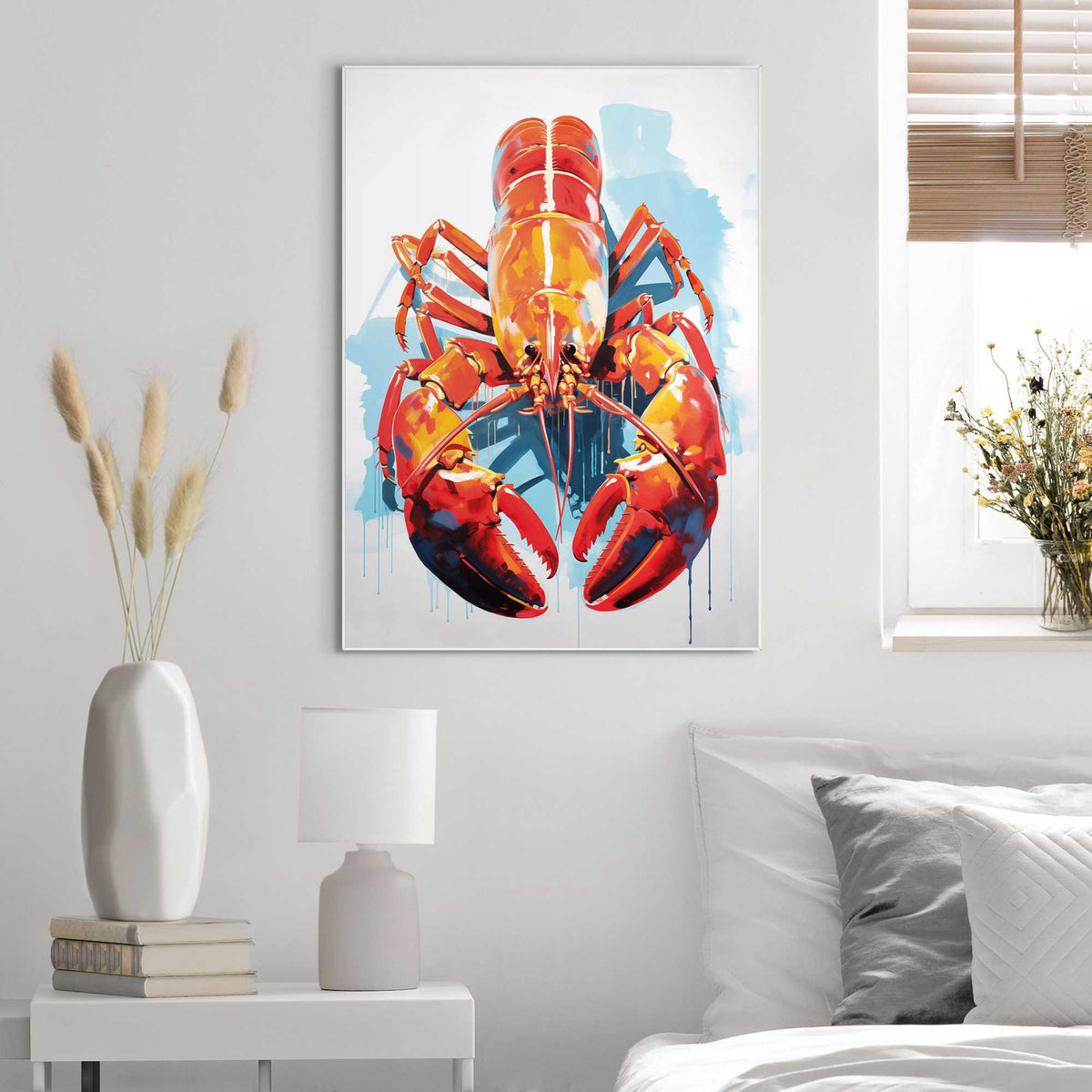 Framed in White Lobster 70x50