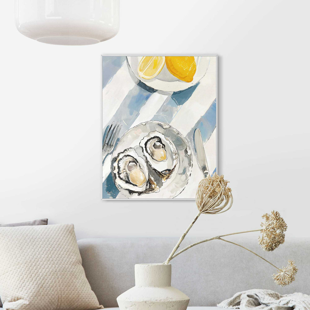 Framed in White Oysters 50x40