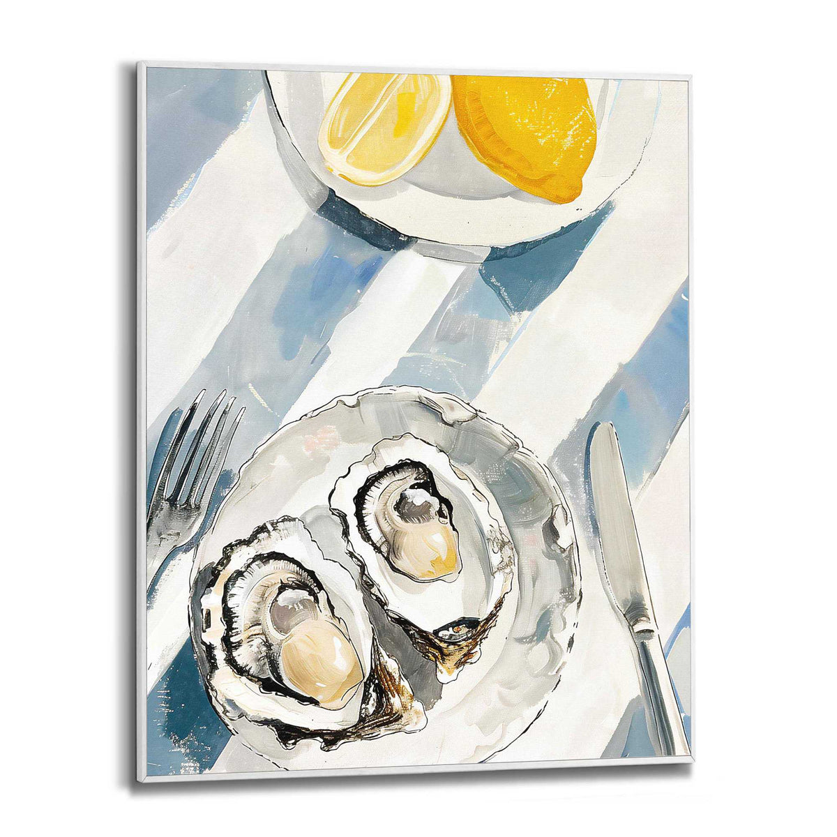 Framed in White Oysters 50x40