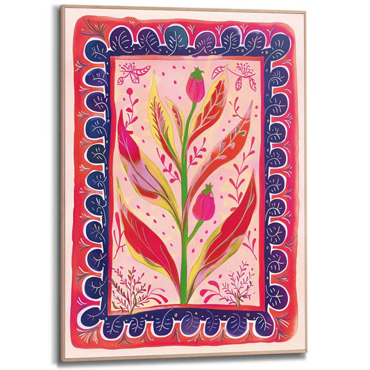 Framed in Wood Designer Leafs I 70x50