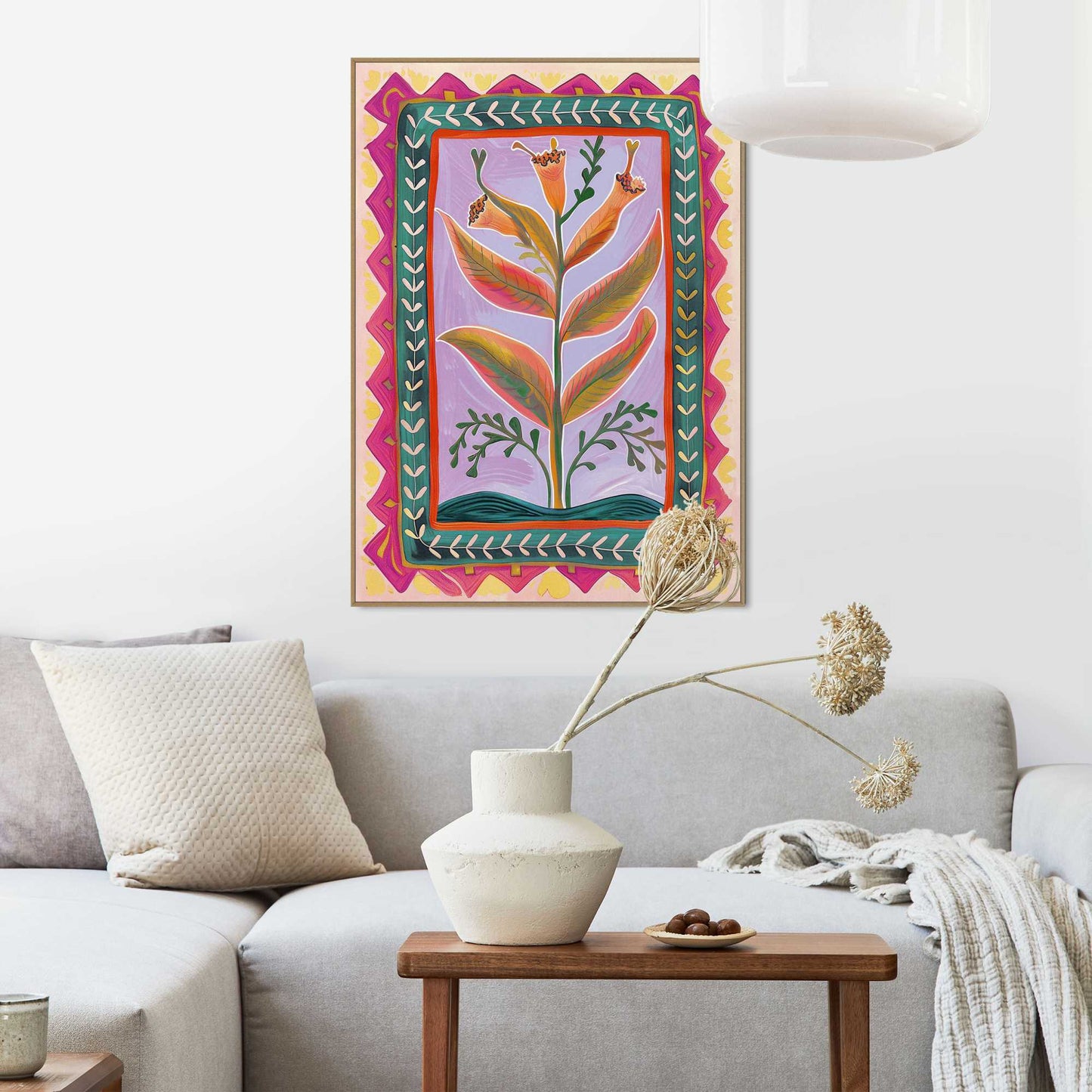 Framed in Wood Designer Leafs II 70x50