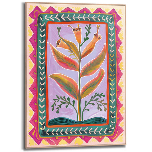 Framed in Wood Designer Leafs II 70x50