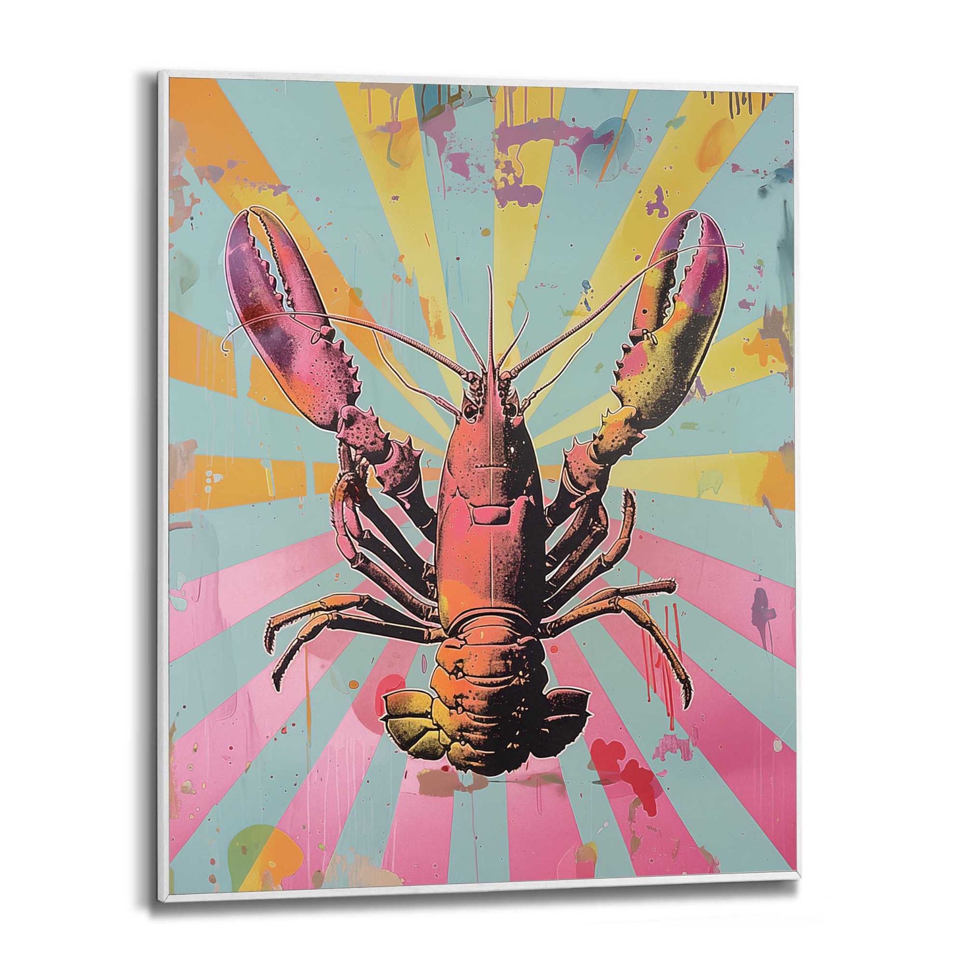Framed in White Sunshine Lobster 50x40