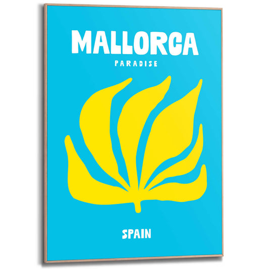 Framed in Wood Destination Mallorca 70x50