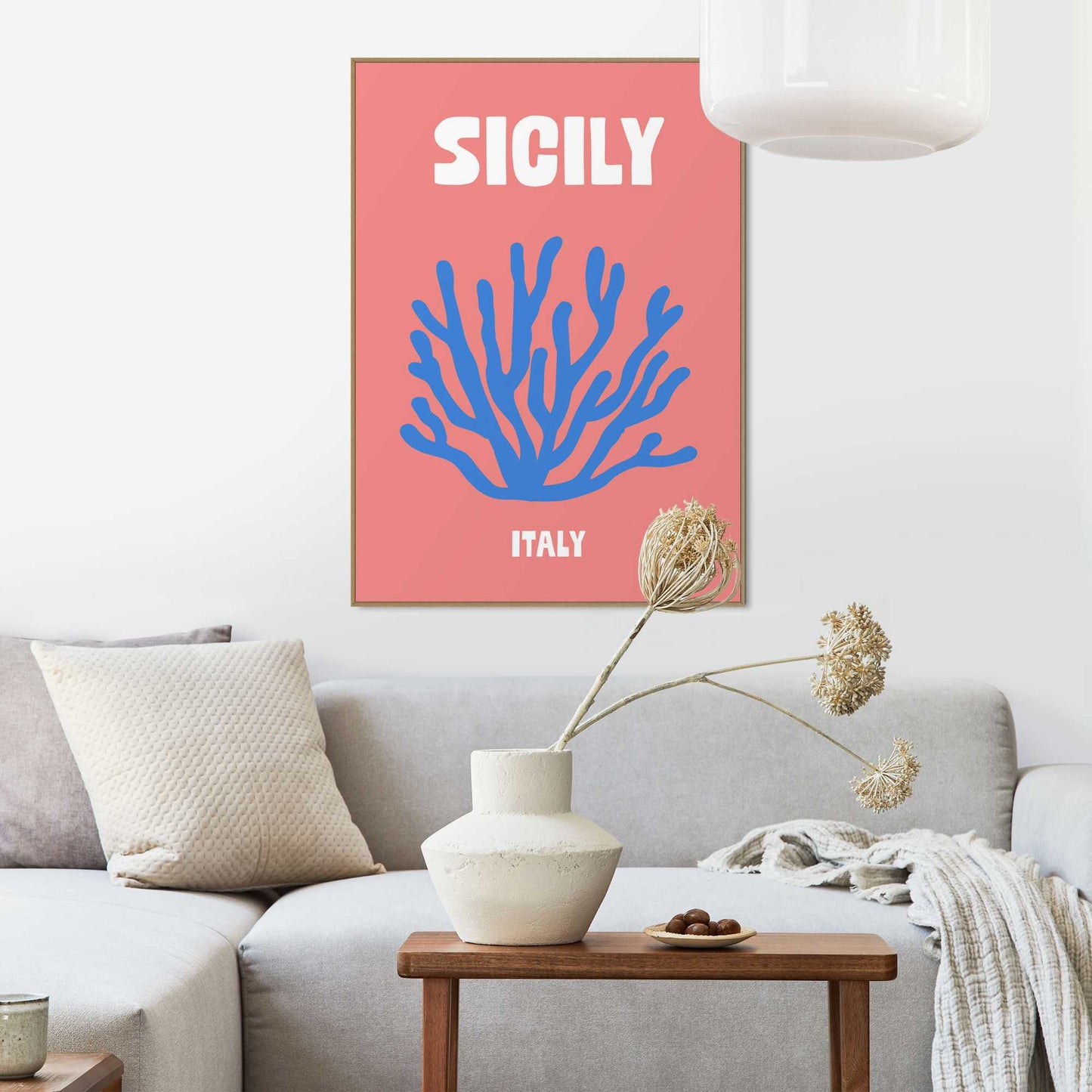 Framed in Wood Destination Sicily 70x50