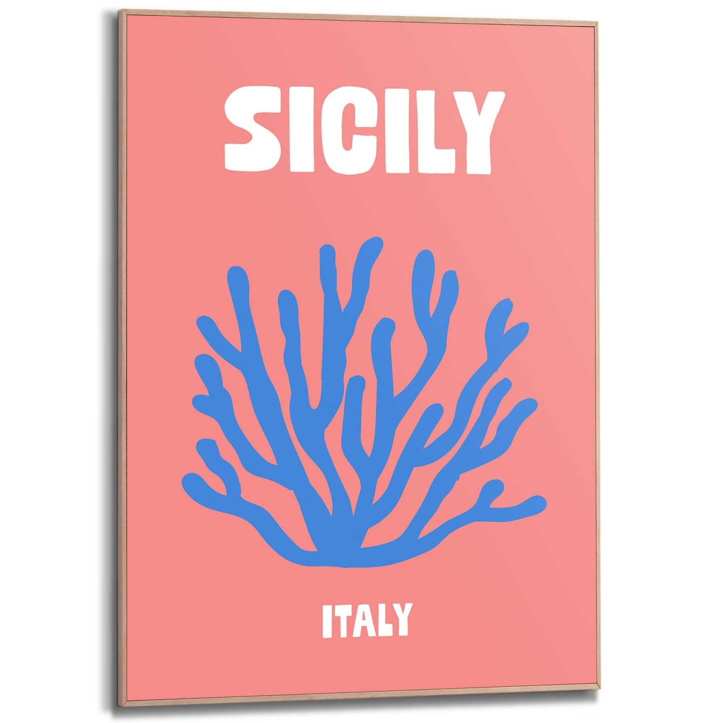 Framed in Wood Destination Sicily 70x50