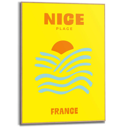 Framed in Wood Destination Nice 70x50