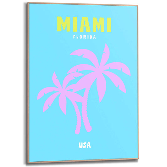 Framed in Wood Destination Miami 70x50