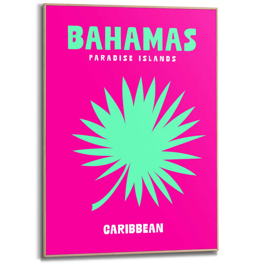 Framed in Wood Destination Bahamas 70x50