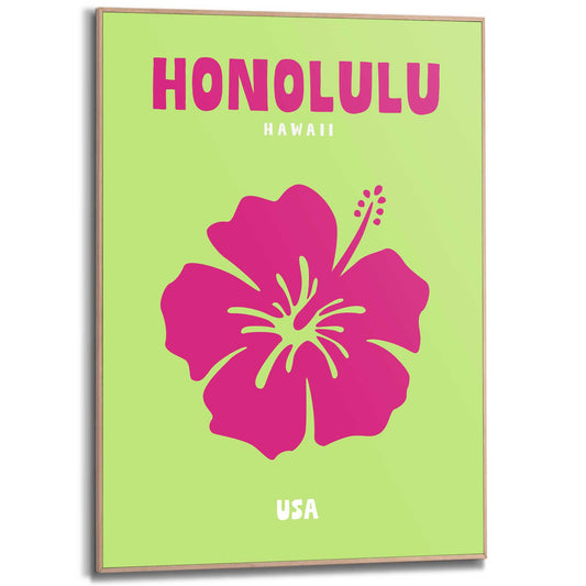 Framed in Wood Destination Honolulu 70x50