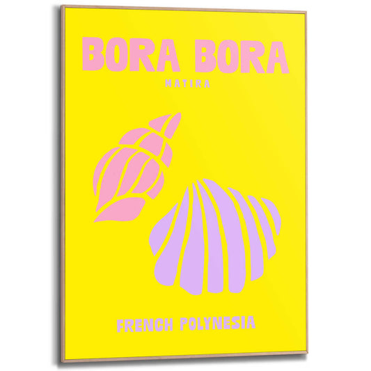 Framed in Wood Destination Bora Bora 70x50